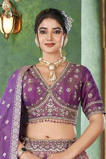 Picture of Delightful Premium Jacquard Designer Bridal Lehenga Choli for Wedding and Reception