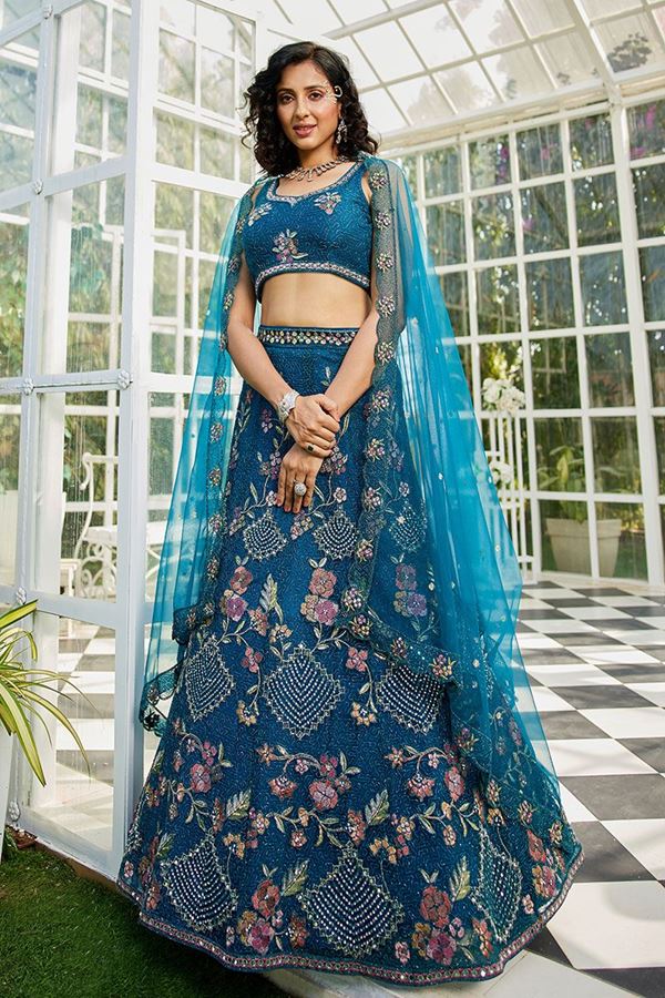 Picture of  Flawless Net Designer Indo-Western Lehenga Choli for Engagement and Reception