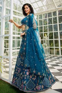 Picture of  Flawless Net Designer Indo-Western Lehenga Choli for Engagement and Reception