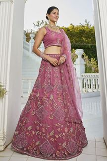 Picture of  Divine Net Designer Indo-Western Lehenga Choli for Engagement and Reception