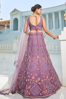 Picture of  Gorgeous Net Designer Indo-Western Lehenga Choli for Engagement and Reception