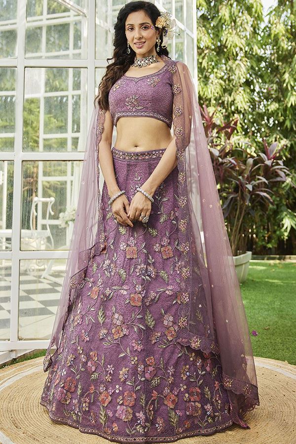 Picture of  Astounding Net Designer Indo-Western Lehenga Choli for Engagement and Reception