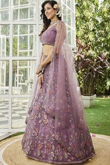 Picture of  Astounding Net Designer Indo-Western Lehenga Choli for Engagement and Reception