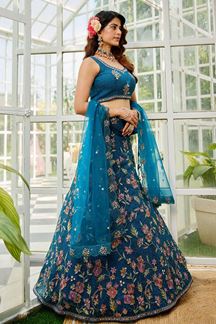 Picture of  Heavenly Net Designer Indo-Western Lehenga Choli for Engagement and Reception