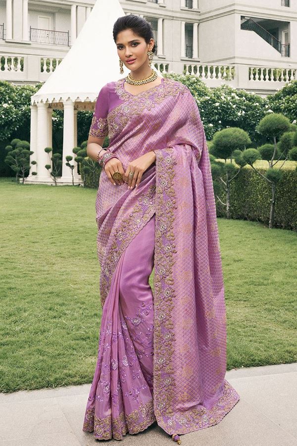 Picture of Glamorous Pure Viscose Tissue Jacquard Designer Saree for Engagement, Party, and Reception