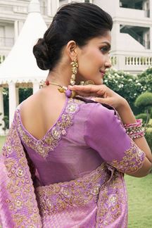 Picture of Glamorous Pure Viscose Tissue Jacquard Designer Saree for Engagement, Party, and Reception