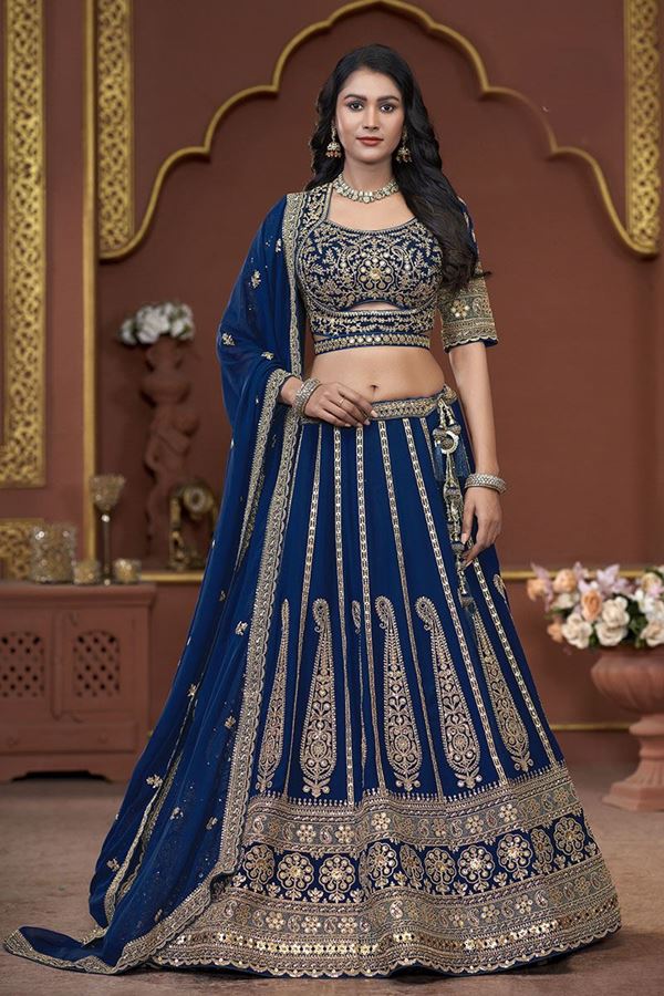 Picture of  Outstanding Georgette Designer Wedding Lehenga Choli for Wedding and Reception