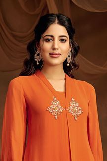 Picture of Beautiful Orange Designer Co-Ord Set for Party and Festivals