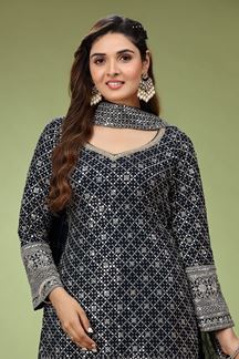 Picture of Ethnic Black Designer Palazzo Suit for Party