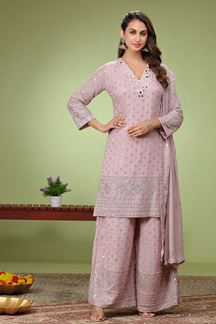 Picture of Charismatic Pink Designer Palazzo Suit for Sangeet, Party, and Festivals