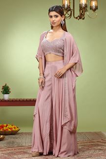 Picture of Charming Pink Designer Palazzo Suit for Party